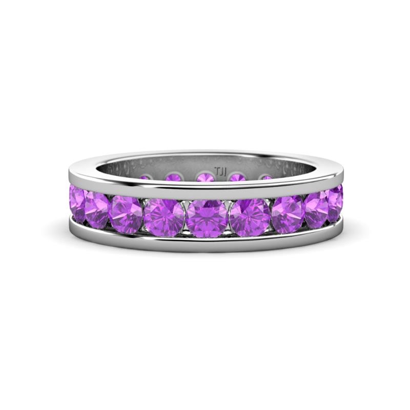 Celina 3.40 mm Round Amethyst Eternity Band 