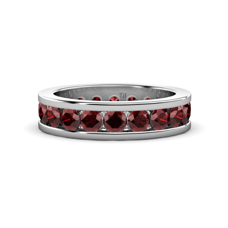 Celina 3.40 mm Round Red Garnet Eternity Band 