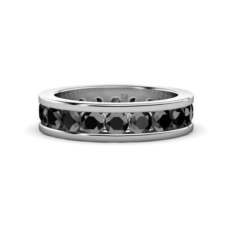 Celina 3.40 mm Round Black Diamond Eternity Band 