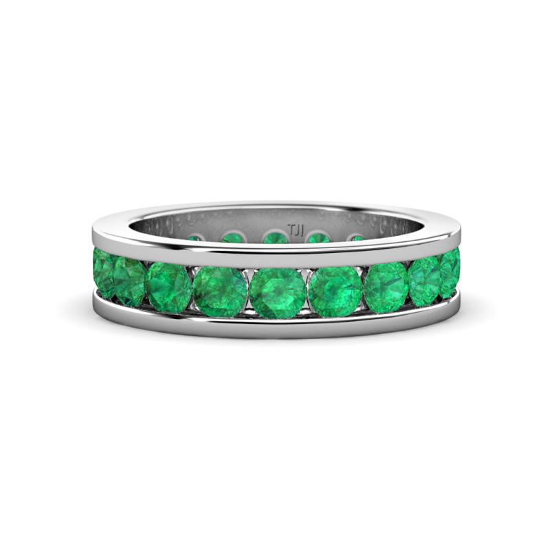 Celina 3.40 mm Round Emerald Eternity Band 