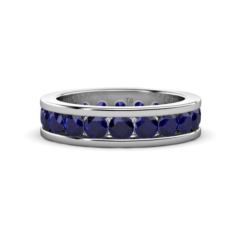 Celina 3.40 mm Round Blue Sapphire Eternity Band 