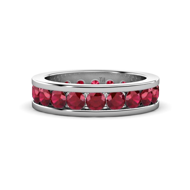 Celina 3.40 mm Round Ruby Eternity Band 