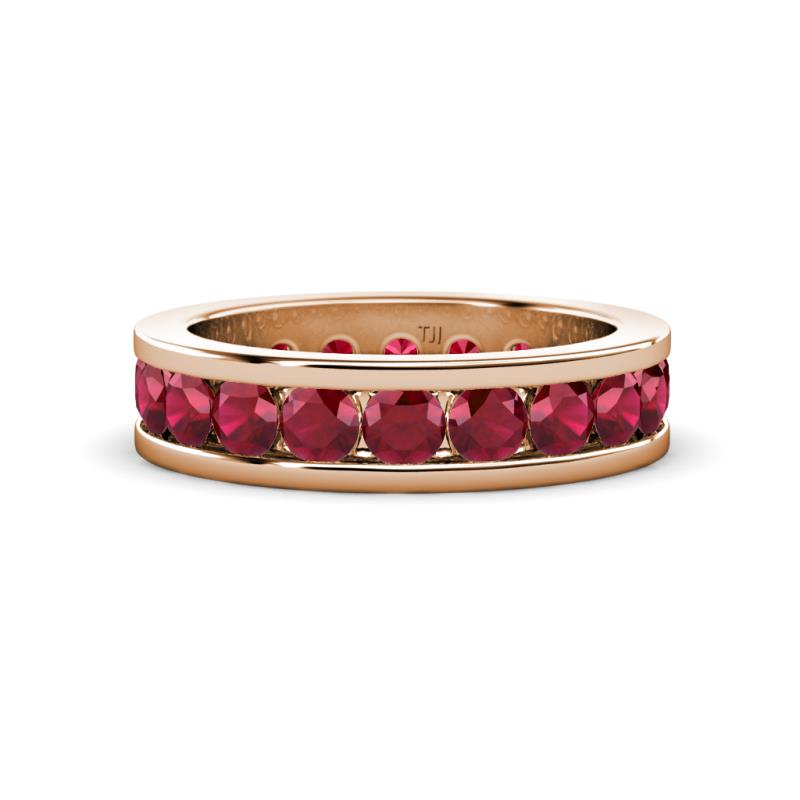 Celina 3.40 mm Round Ruby Eternity Band 