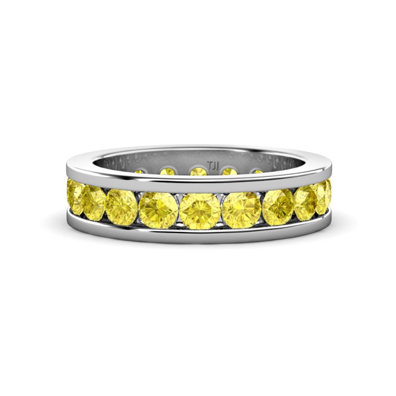 Celina 3.40 mm Round Yellow Sapphire Eternity Band 