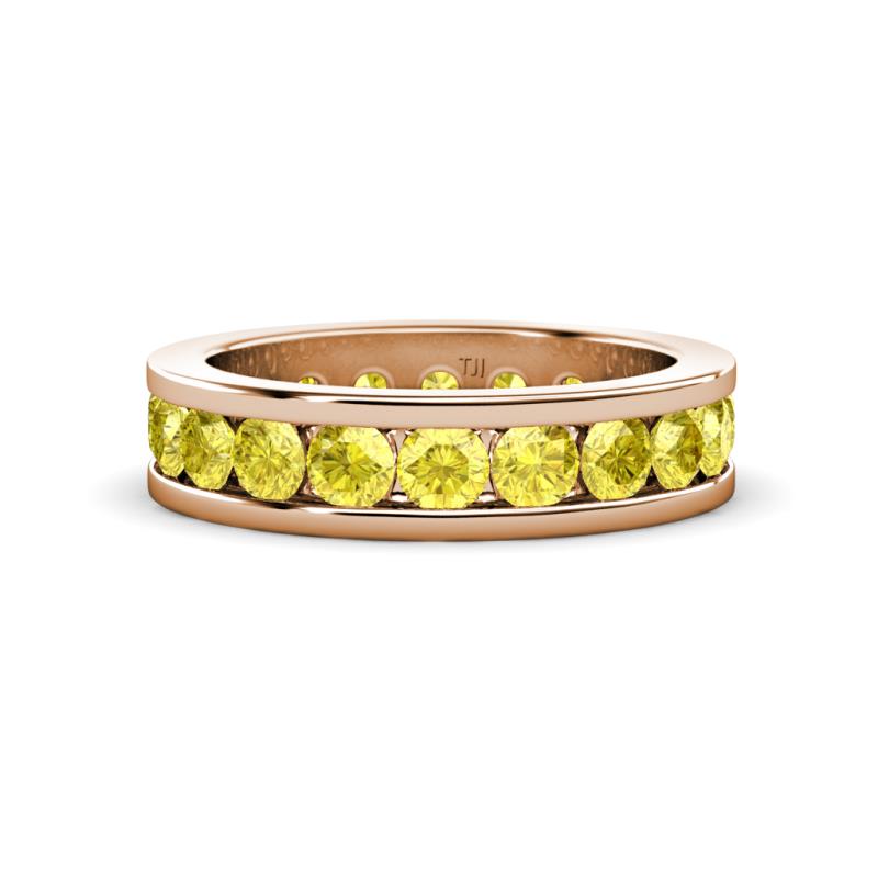 Celina 3.40 mm Round Yellow Sapphire Eternity Band 