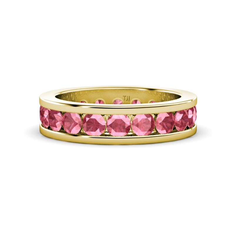 Celina 3.40 mm Round Pink Tourmaline Eternity Band 