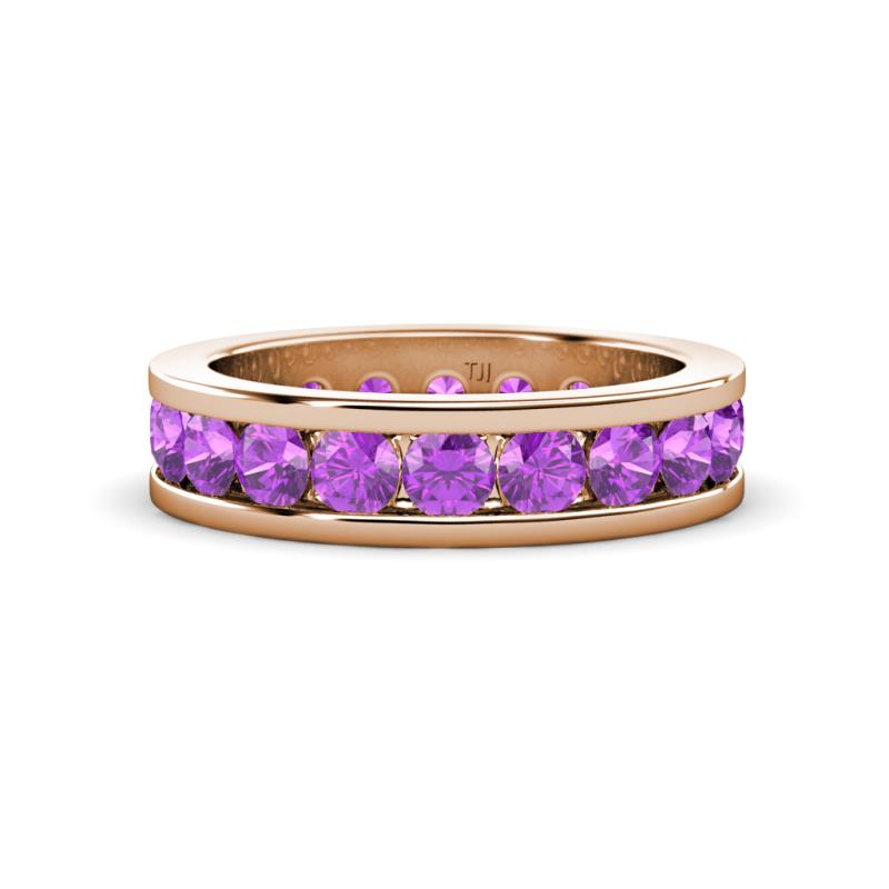 Celina 3.40 mm Round Amethyst Eternity Band 