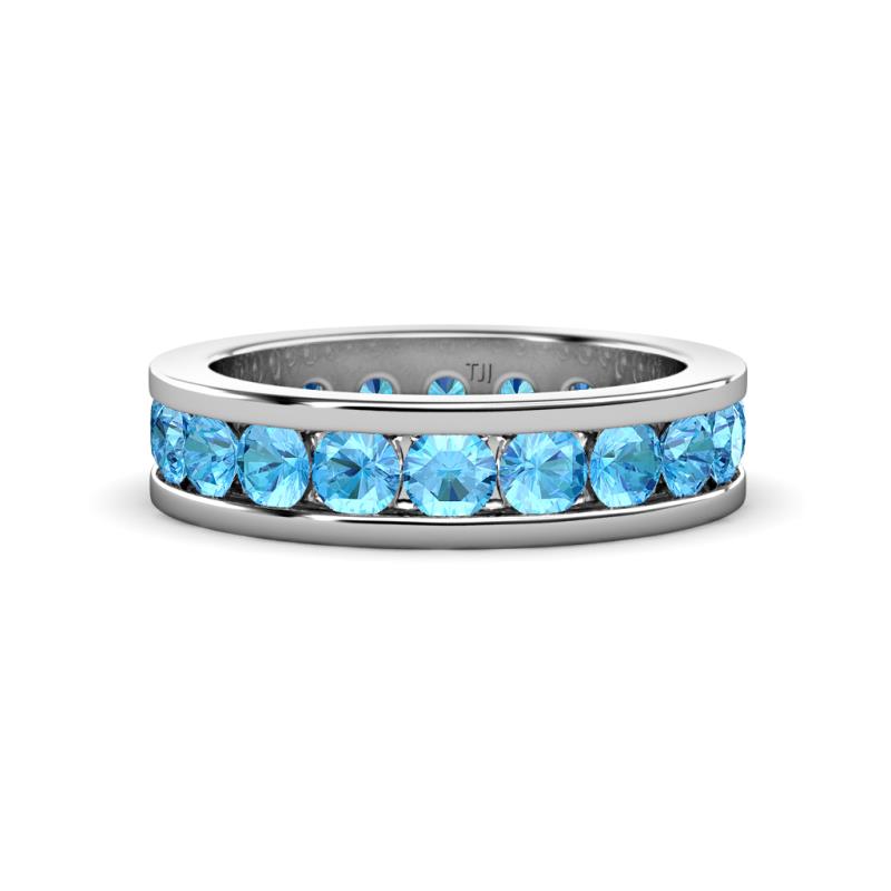 Celina 3.40 mm Round Blue Topaz Eternity Band 