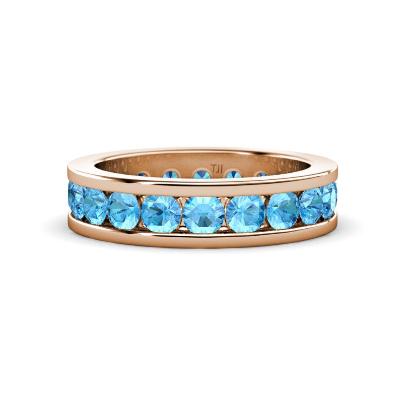 Celina 3.40 mm Round Blue Topaz Eternity Band 