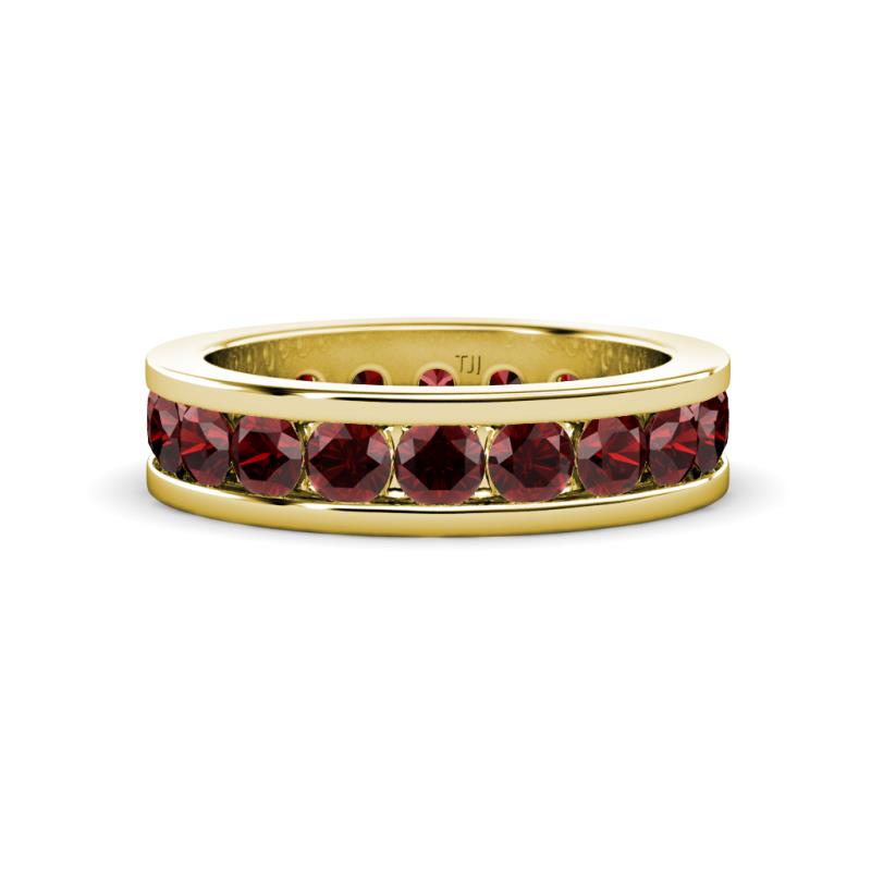 Celina 3.40 mm Round Red Garnet Eternity Band 