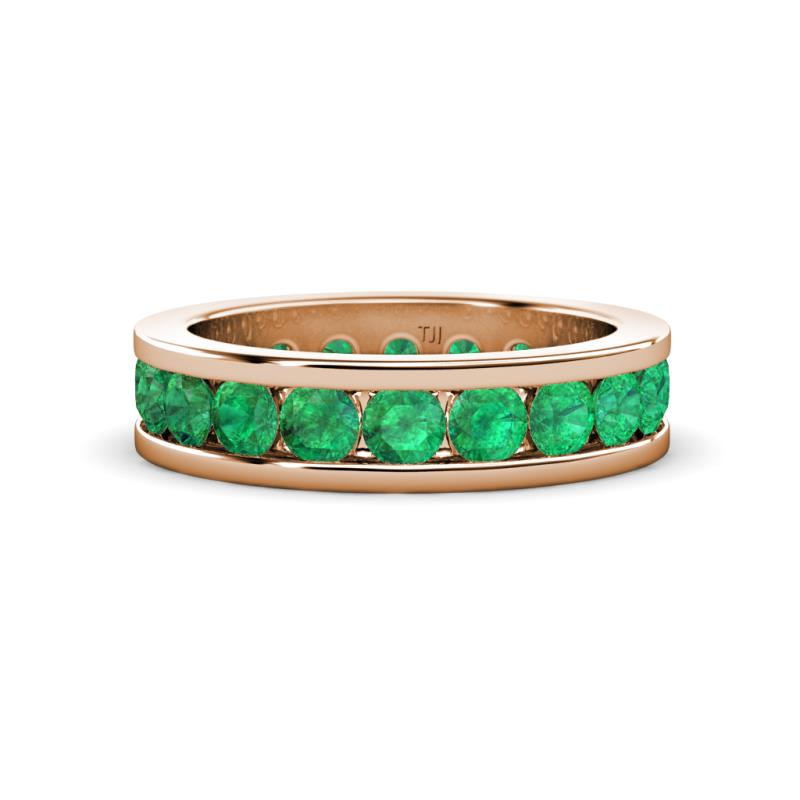 Celina 3.40 mm Round Emerald Eternity Band 