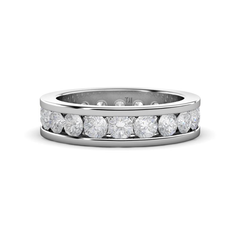 Celina 3.40 mm Round White Sapphire Eternity Band 
