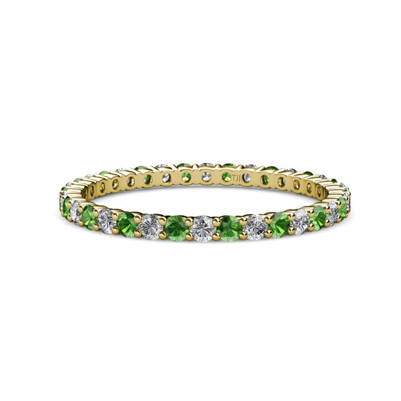 Joyce 2.00 mm Green Garnet and Diamond Eternity Band 