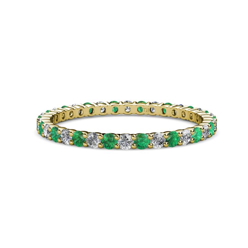 Joyce 2.00 mm Emerald and Diamond Eternity Band 