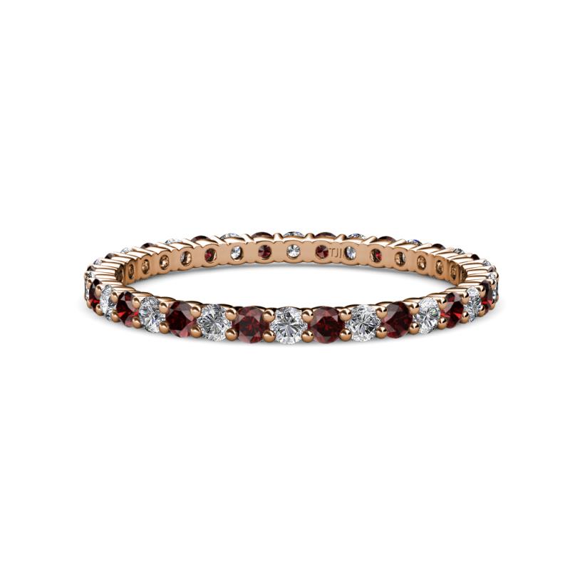 Joyce 2.00 mm Red Garnet and Diamond Eternity Band 