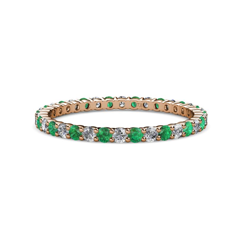 Joyce 2.00 mm Emerald and Diamond Eternity Band 