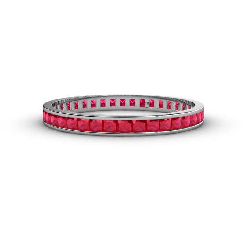 Rebica 2.50 mm Princess Cut Ruby Eternity Band 