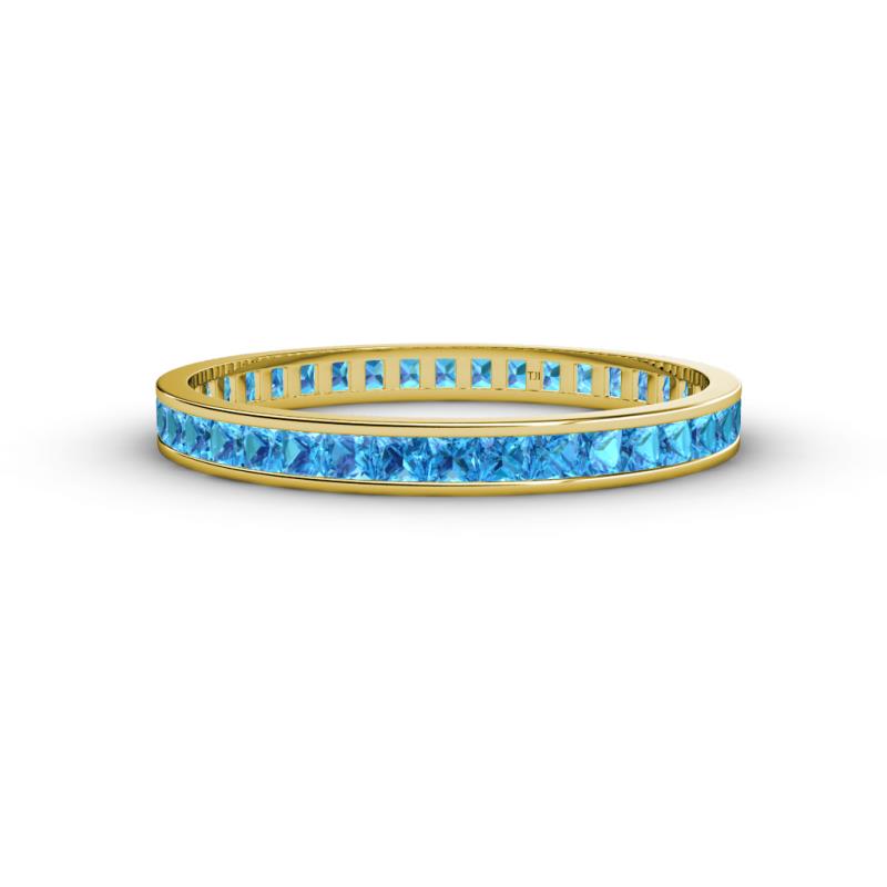 Rebica 2.50 mm Princess Cut Blue Topaz Eternity Band 