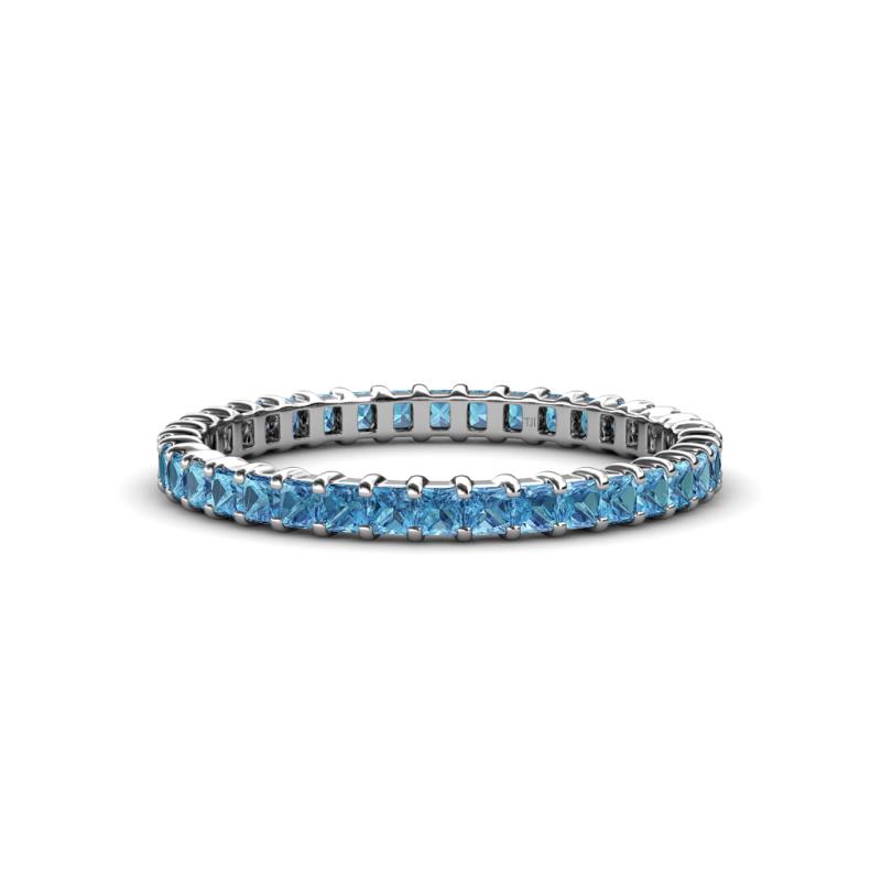 Allie 2.00 mm Princess Cut Blue Topaz Eternity Band 
