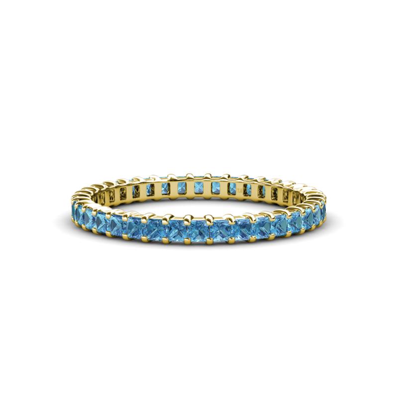 Allie 2.00 mm Princess Cut Blue Topaz Eternity Band 