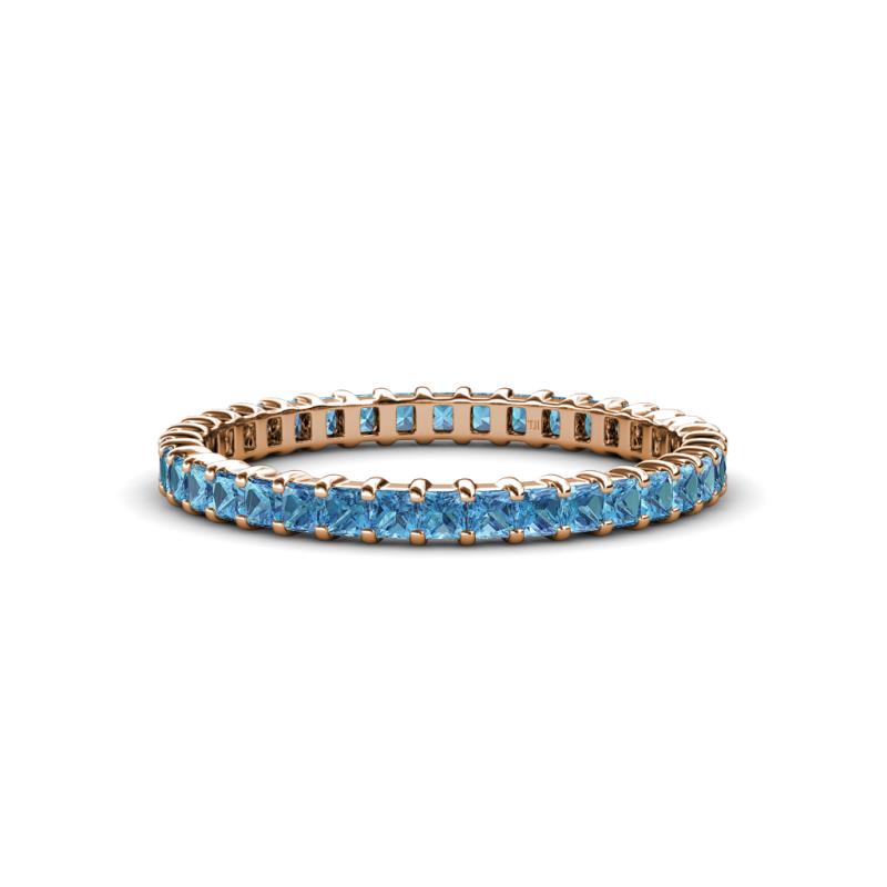Allie 2.00 mm Princess Cut Blue Topaz Eternity Band 