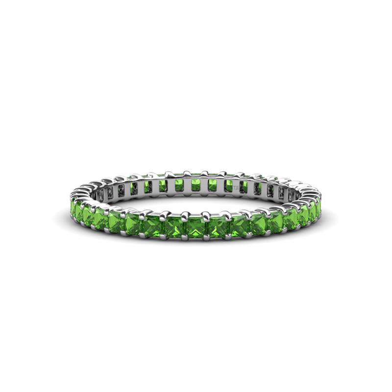 Allie 2.00 mm Princess Cut Green Garnet Eternity Band 