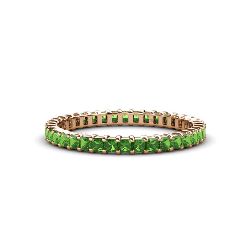 Allie 2.00 mm Princess Cut Green Garnet Eternity Band 