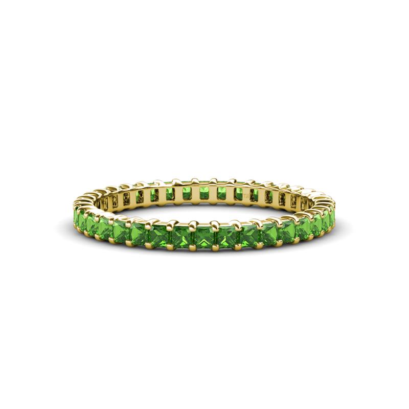 Allie 2.00 mm Princess Cut Green Garnet Eternity Band 