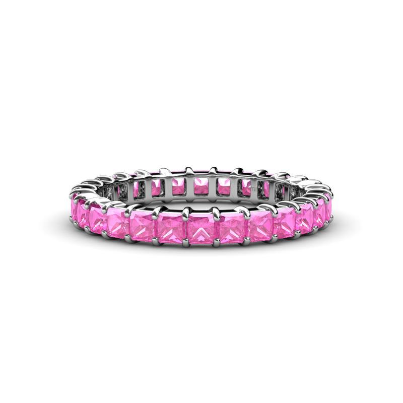 Allie 3.00 mm Princess Cut Pink Sapphire Eternity Band 