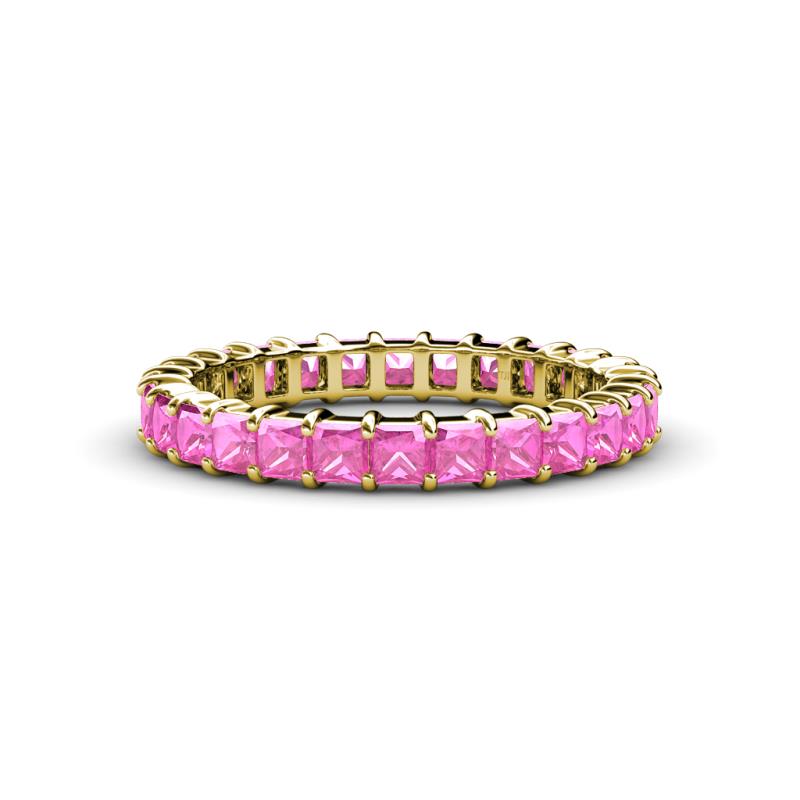 Allie 3.00 mm Princess Cut Pink Sapphire Eternity Band 