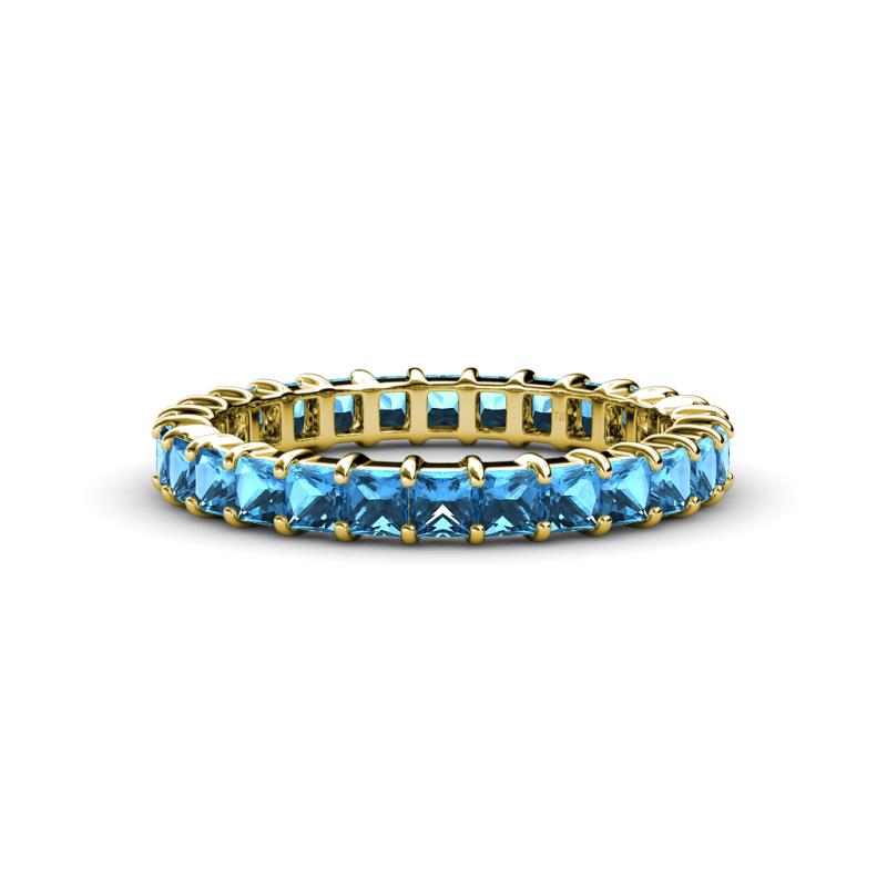Allie 3.00 mm Princess Cut Blue Topaz Eternity Band 