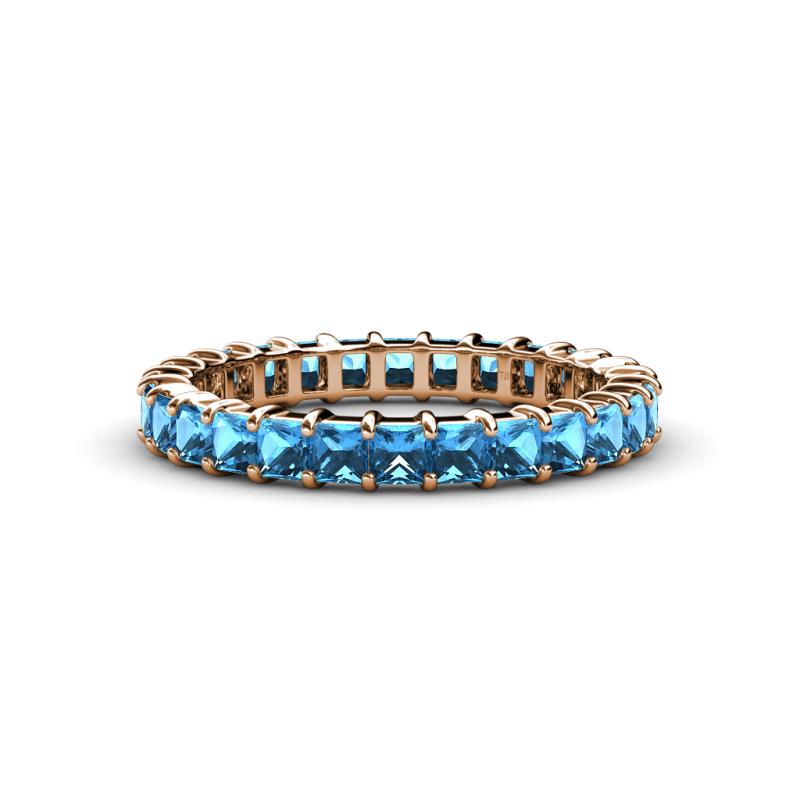 Allie 3.00 mm Princess Cut Blue Topaz Eternity Band 