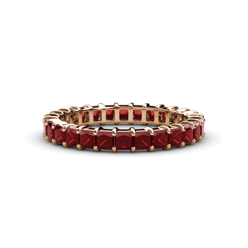 Allie 3.00 mm Princess Cut Red Garnet Eternity Band 