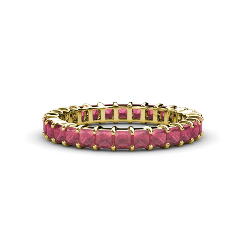 Allie 3.00 mm Princess Cut Rhodolite Garnet Eternity Band 