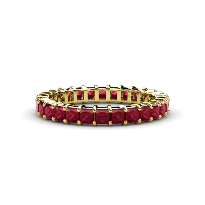 Allie 3.00 mm Princess Cut Ruby Eternity Band 