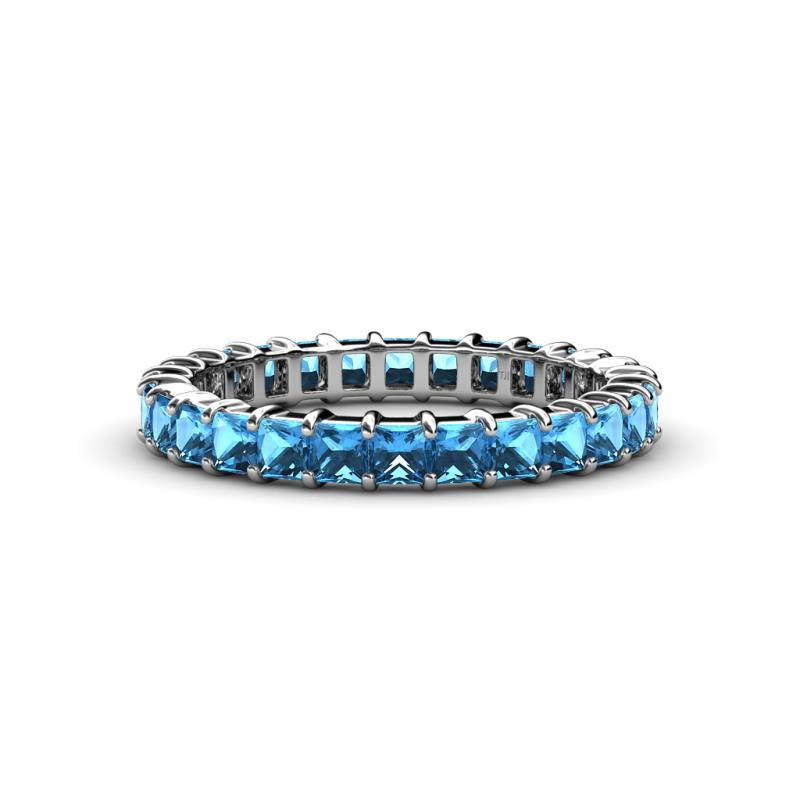 Allie 3.00 mm Princess Cut Blue Topaz Eternity Band 
