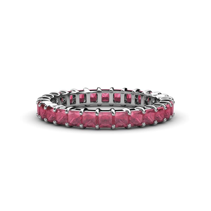 Allie 3.00 mm Princess Cut Rhodolite Garnet Eternity Band 