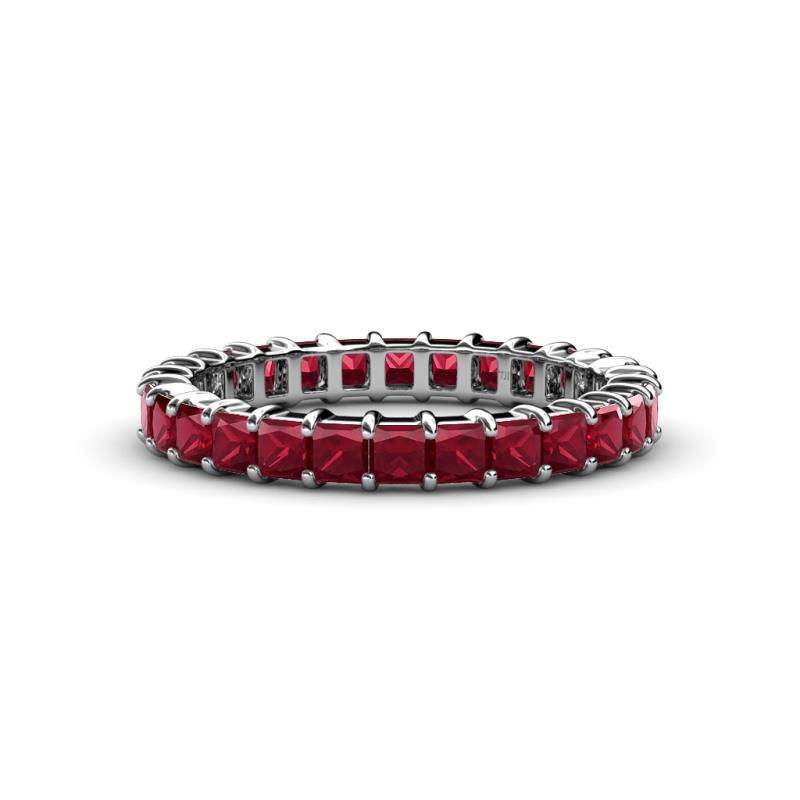 Allie 3.00 mm Princess Cut Ruby Eternity Band 