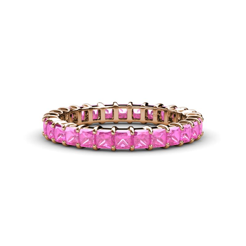Allie 3.00 mm Princess Cut Pink Sapphire Eternity Band 