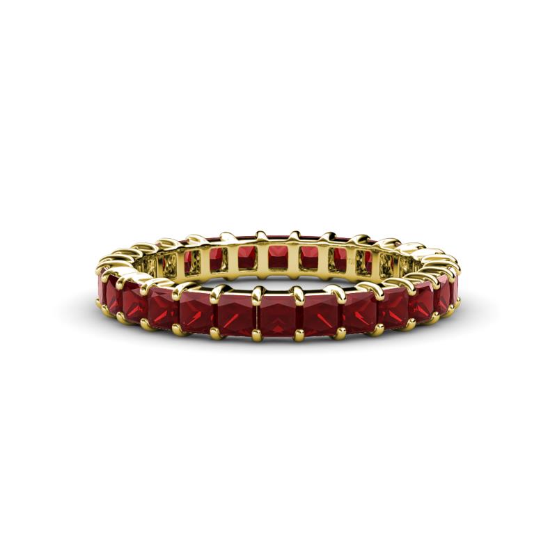 Allie 3.00 mm Princess Cut Red Garnet Eternity Band 