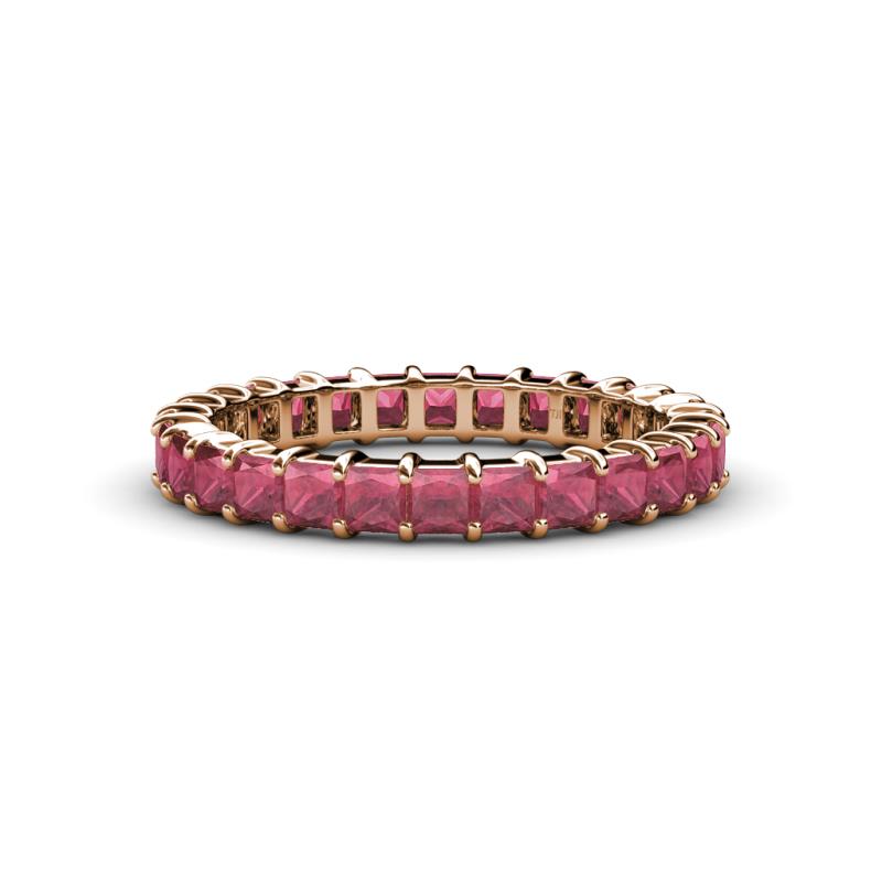 Allie 3.00 mm Princess Cut Rhodolite Garnet Eternity Band 