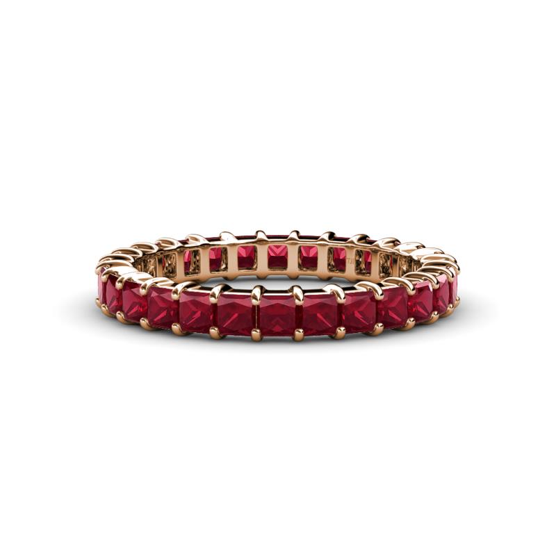 Allie 3.00 mm Princess Cut Ruby Eternity Band 