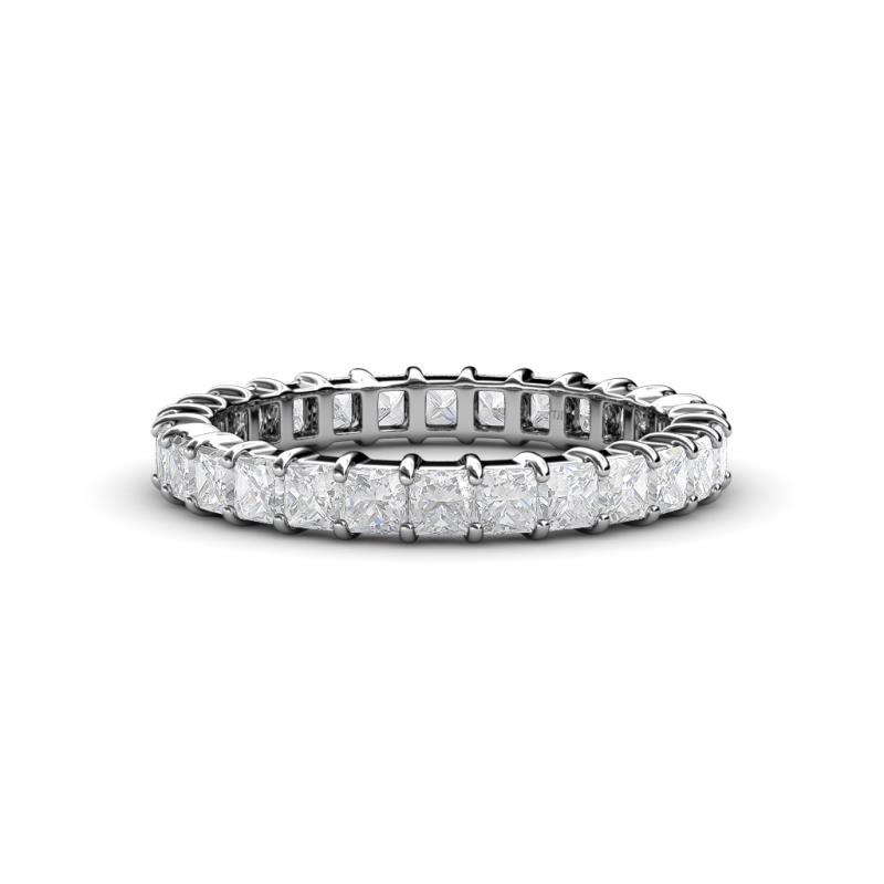 Allie 3.00 mm Princess Cut White Sapphire Eternity Band 