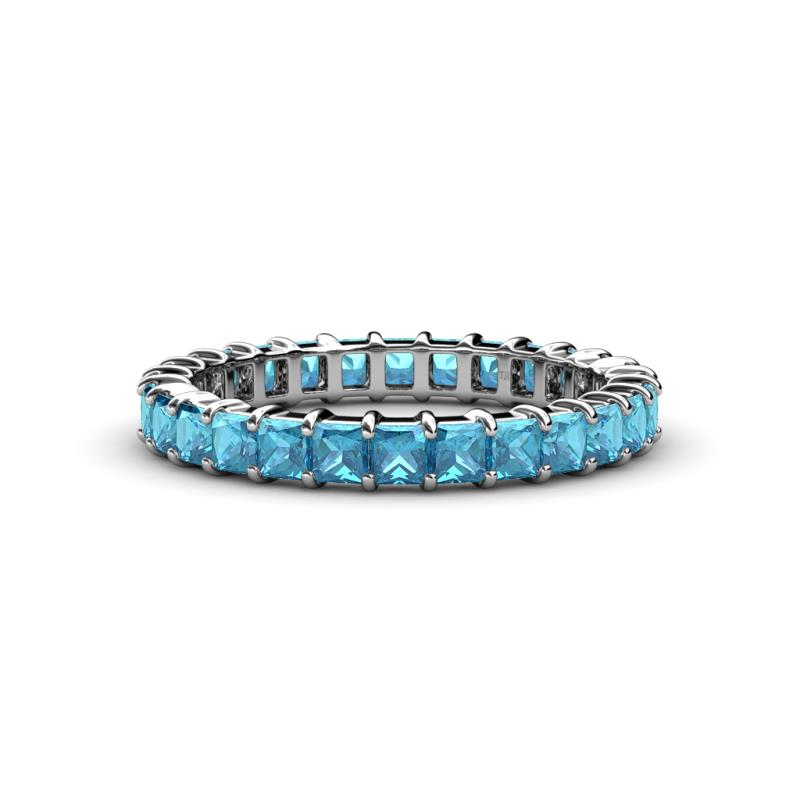 Allie 3.00 mm Princess Cut London Blue Topaz Eternity Band 