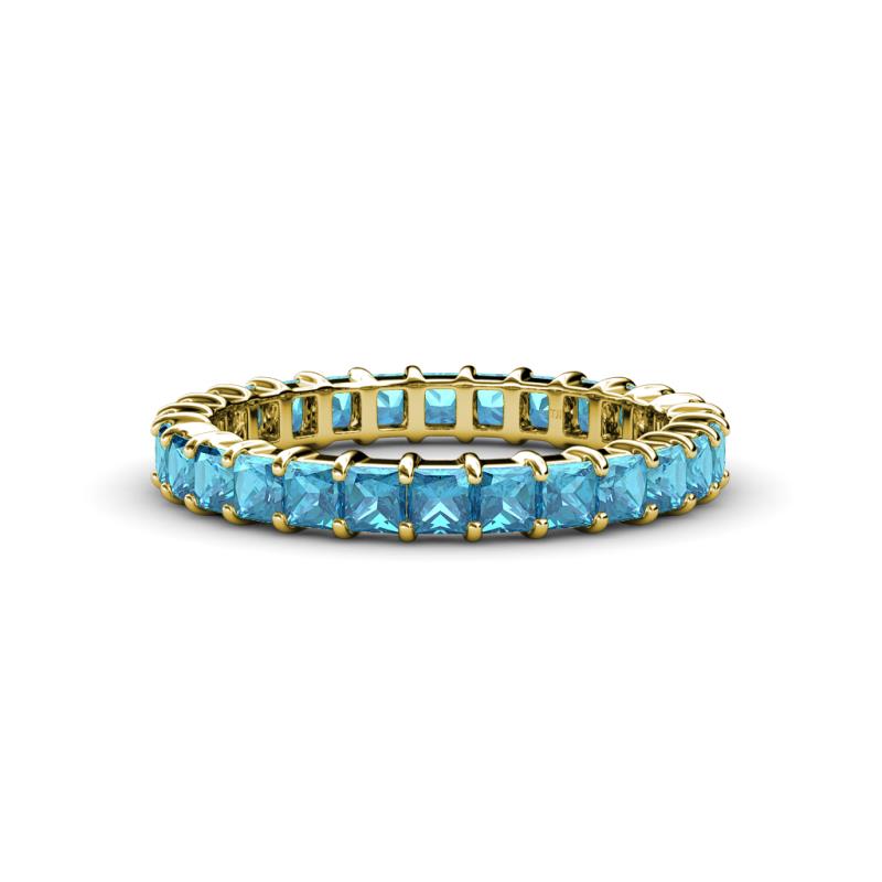 Allie 3.00 mm Princess Cut London Blue Topaz Eternity Band 