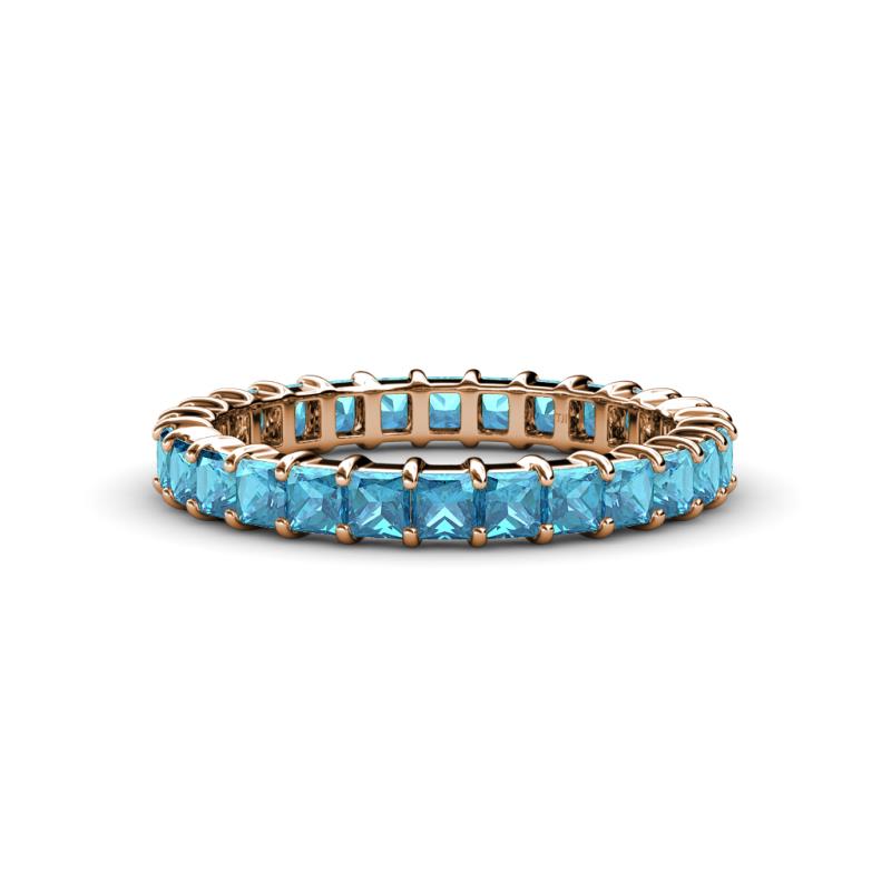 Allie 3.00 mm Princess Cut London Blue Topaz Eternity Band 