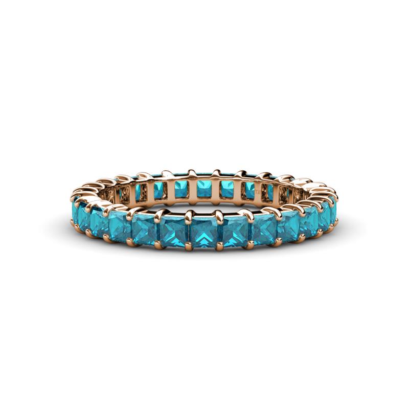 Allie 3.00 mm Princess Cut Blue Diamond Eternity Band 