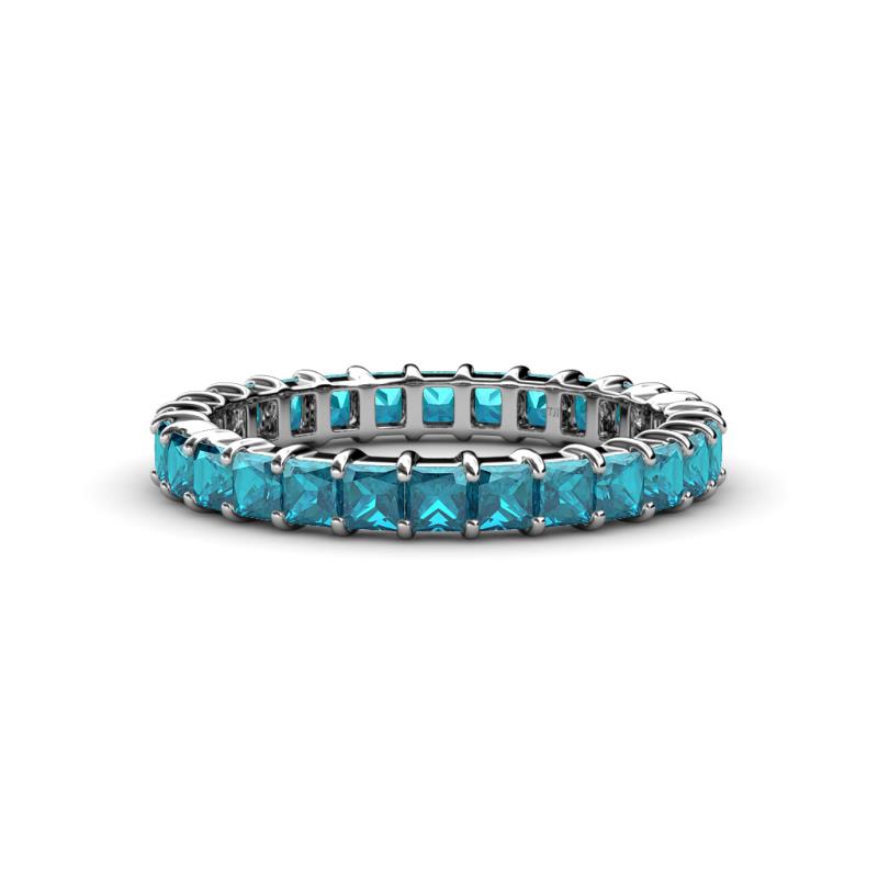 Allie 3.00 mm Princess Cut Blue Diamond Eternity Band 
