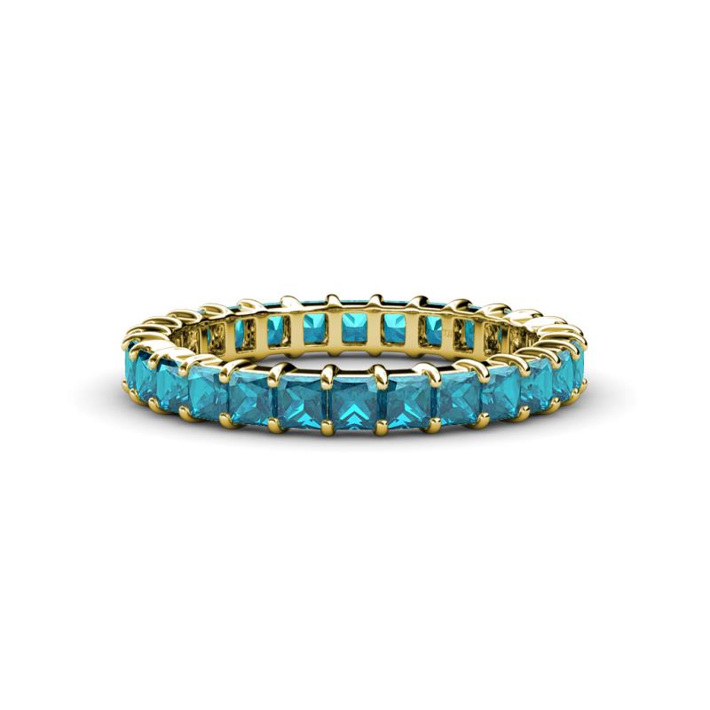 Allie 3.00 mm Princess Cut Blue Diamond Eternity Band 