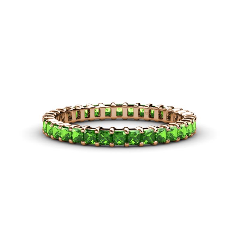 Allie 2.50 mm Princess Cut Green Garnet Eternity Band 